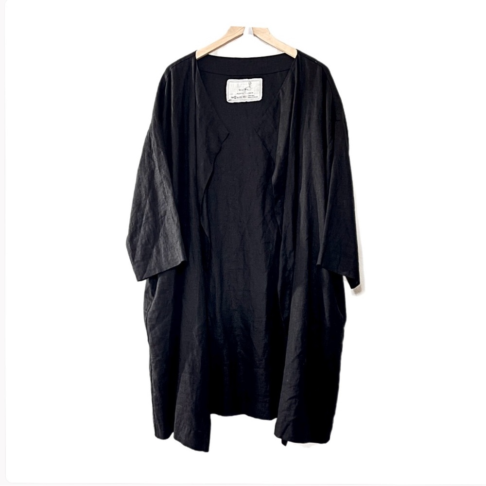 Not Perfect Linen Long Open Coatigan